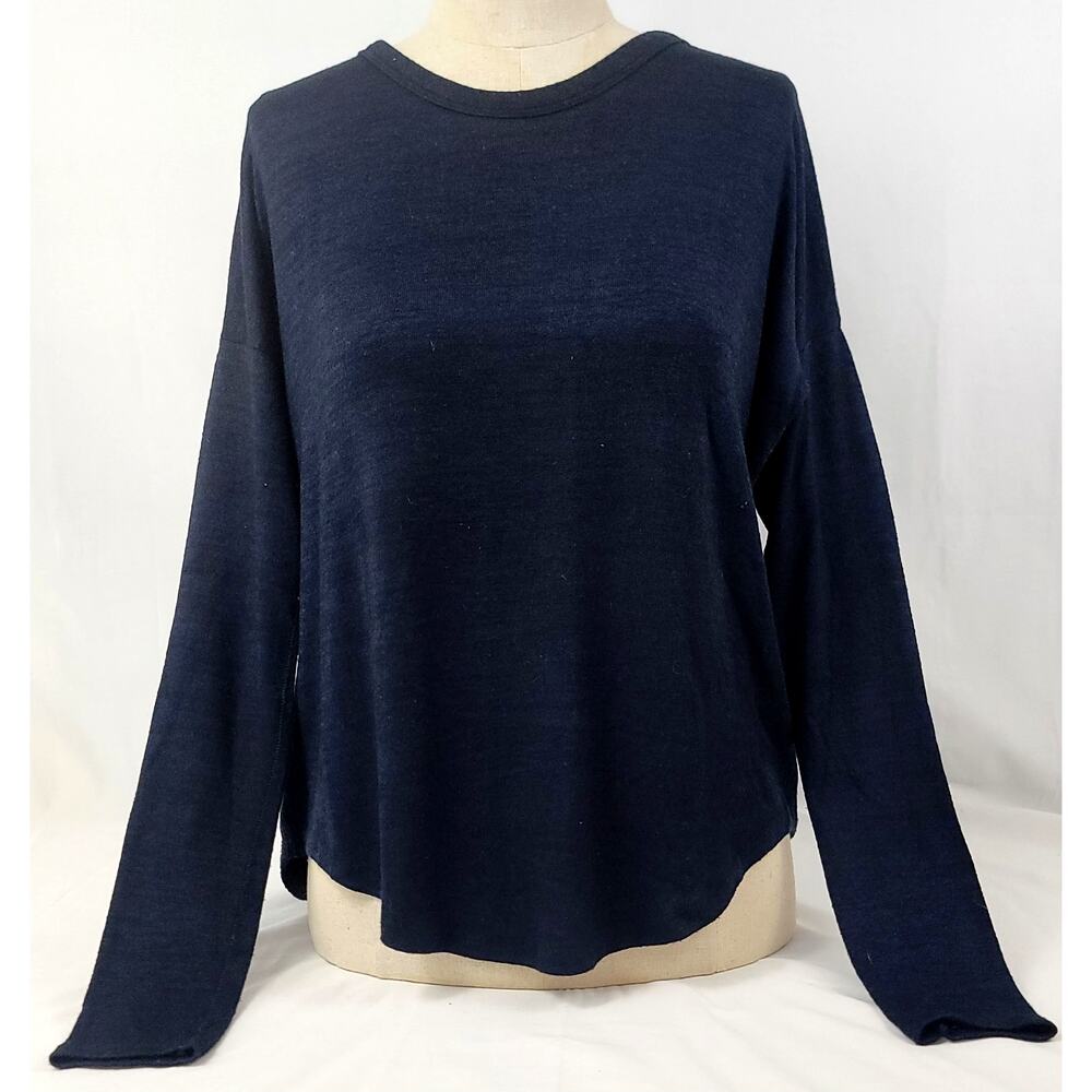 Rag & Bone Hudson Navy Long Sleeve Minimalist Top XS